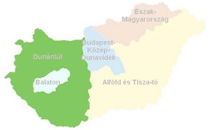 Dunántúl marketing régió térképen
